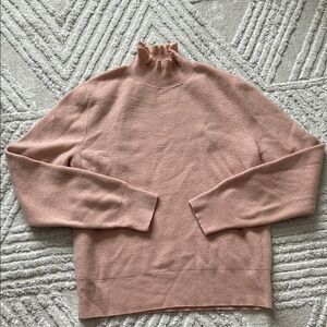 J. Crew wool Women's Pink Ruffle Neck Sweater
